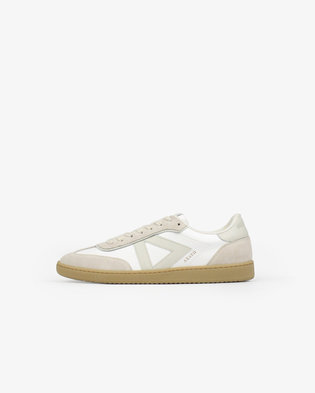 Sans Matin Hera Men's Low Top Sneakers | White Leather & Taupe