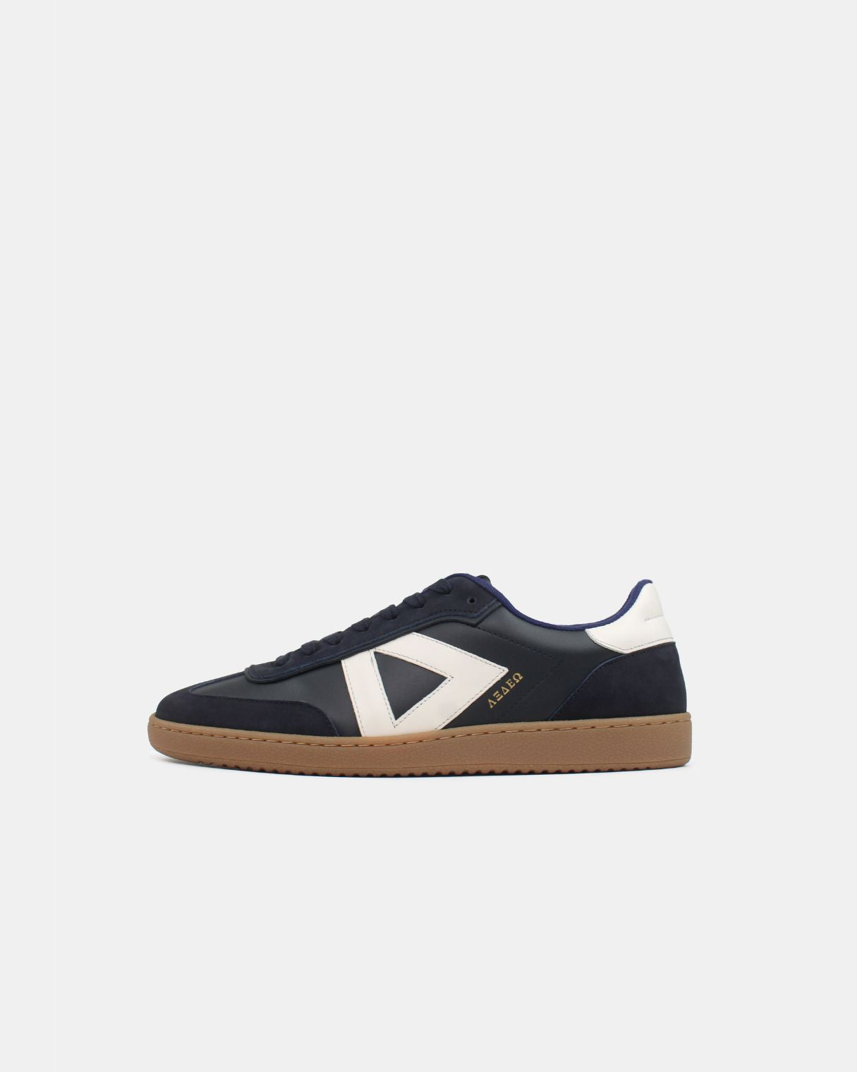 Sans Matin Hera Men's Low Top Sneakers | Midnight Blue & Stone Leather |  Quality Comfort Style