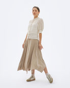Hera Low Top Sneakers - Taupe Leather, Olive Green Suede & Stone Leather