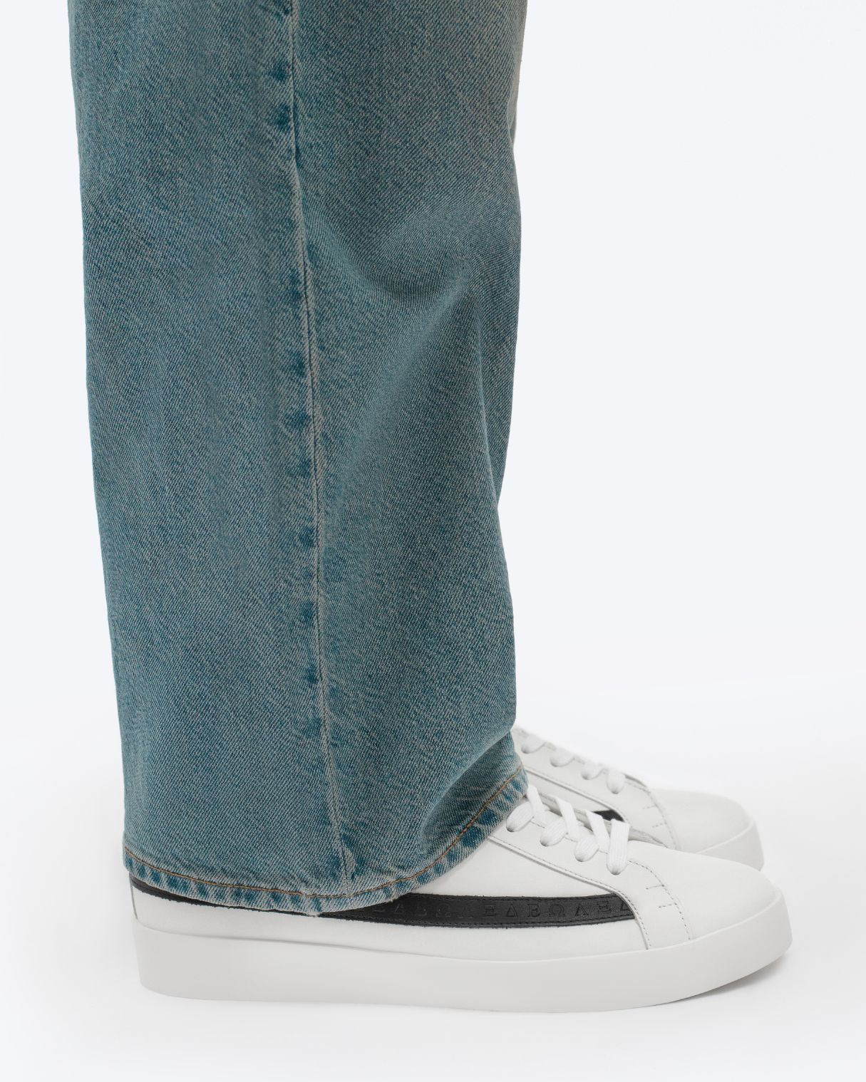 Olympus Low Top Sneakers - White Leather & Black Nubuck Leather