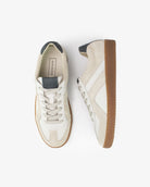 Leto Low Top Sneakers - Stone Leather, Suede & Denim Blue Nubuck Leather