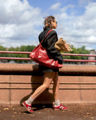 Hera Low Top Sneakers - Scarlet Red Leather & Suede