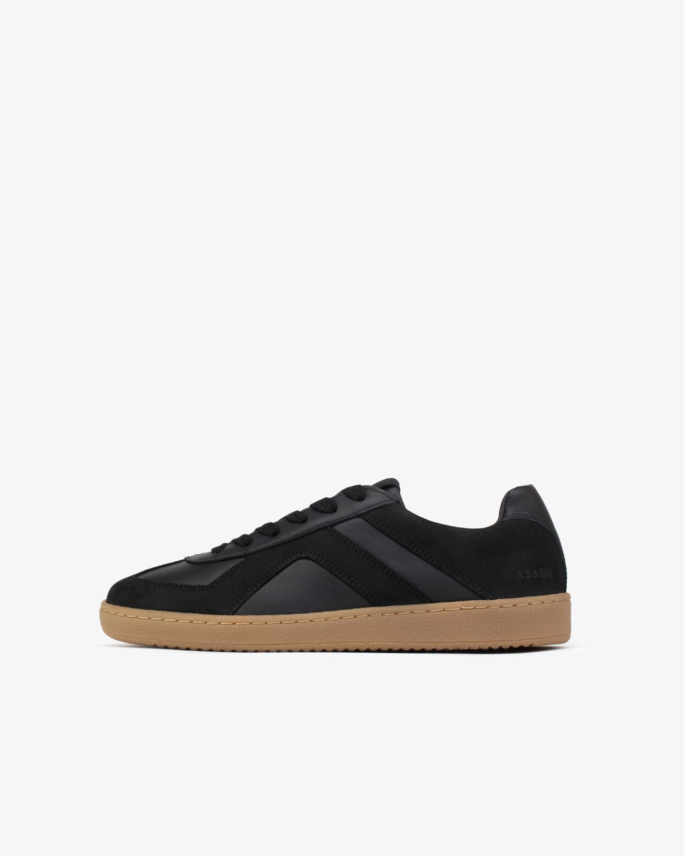 Leto Low Top Sneakers - Black Leather & Nubuck Leather