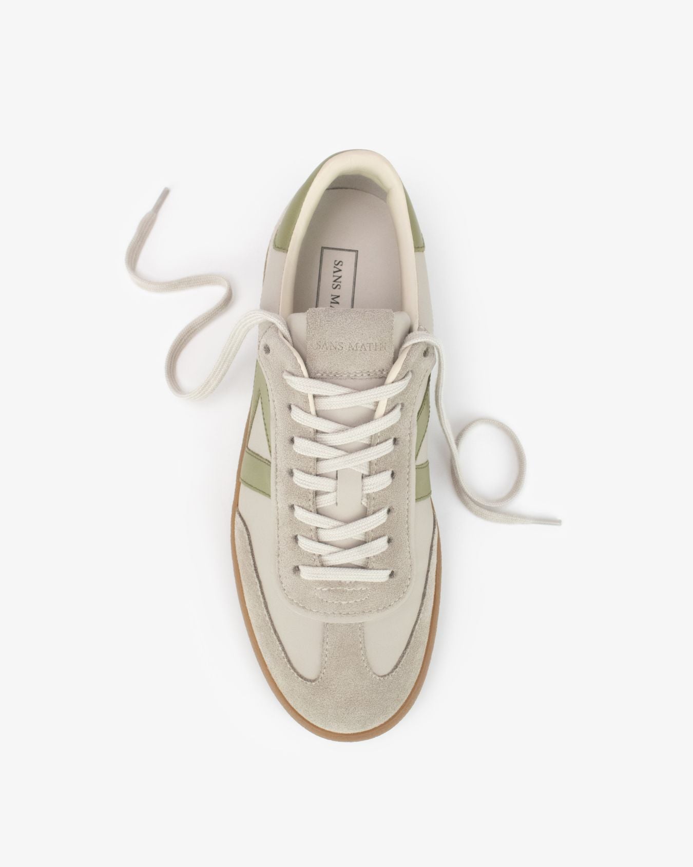Hera Low Top Sneakers - Sand Leather, Suede & Olive Green Leather