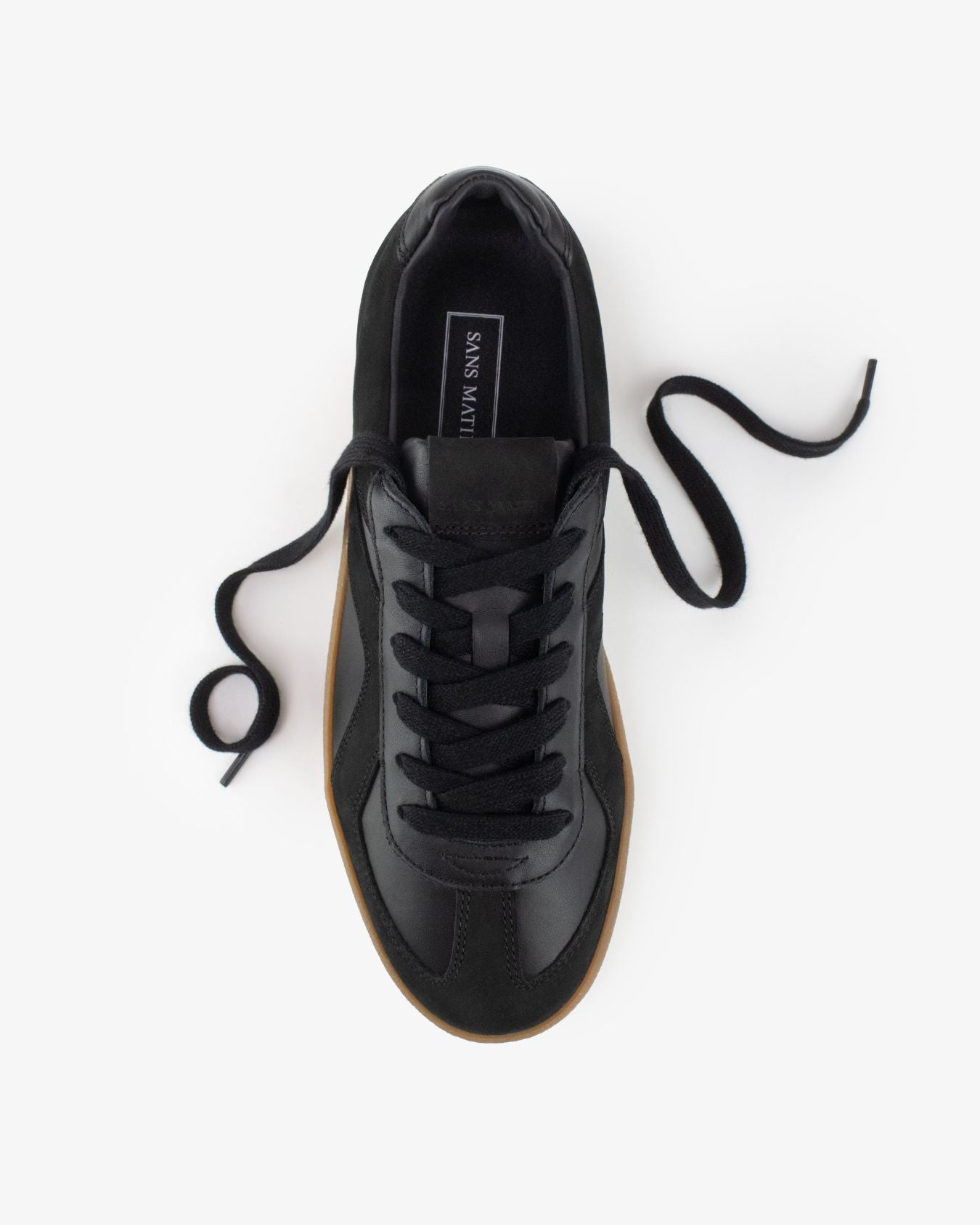 Leto Low Top Sneakers - Black Leather & Nubuck Leather
