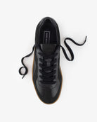 Leto Low Top Sneakers - Black Leather & Nubuck Leather