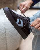 Nyx 02 Low Top Sneakers - Chocolate Brown Suede & Sky Blue Nubuck Leather