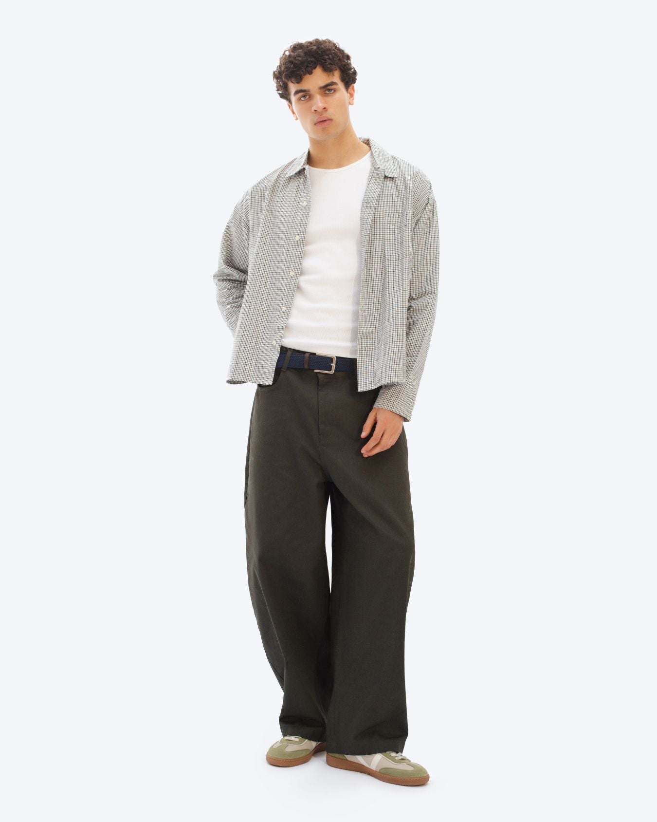 Hera Low Top Sneakers - Taupe Leather, Olive Green Suede & Stone Leather