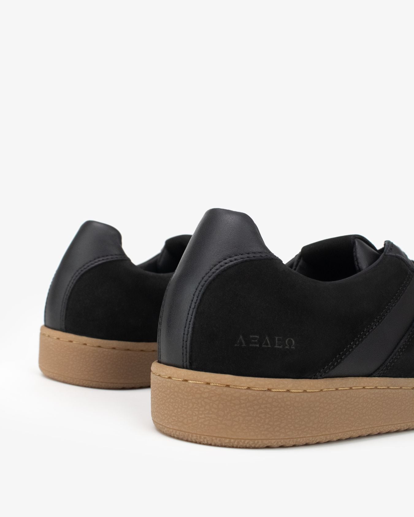 Leto Low Top Sneakers - Black Leather & Nubuck Leather