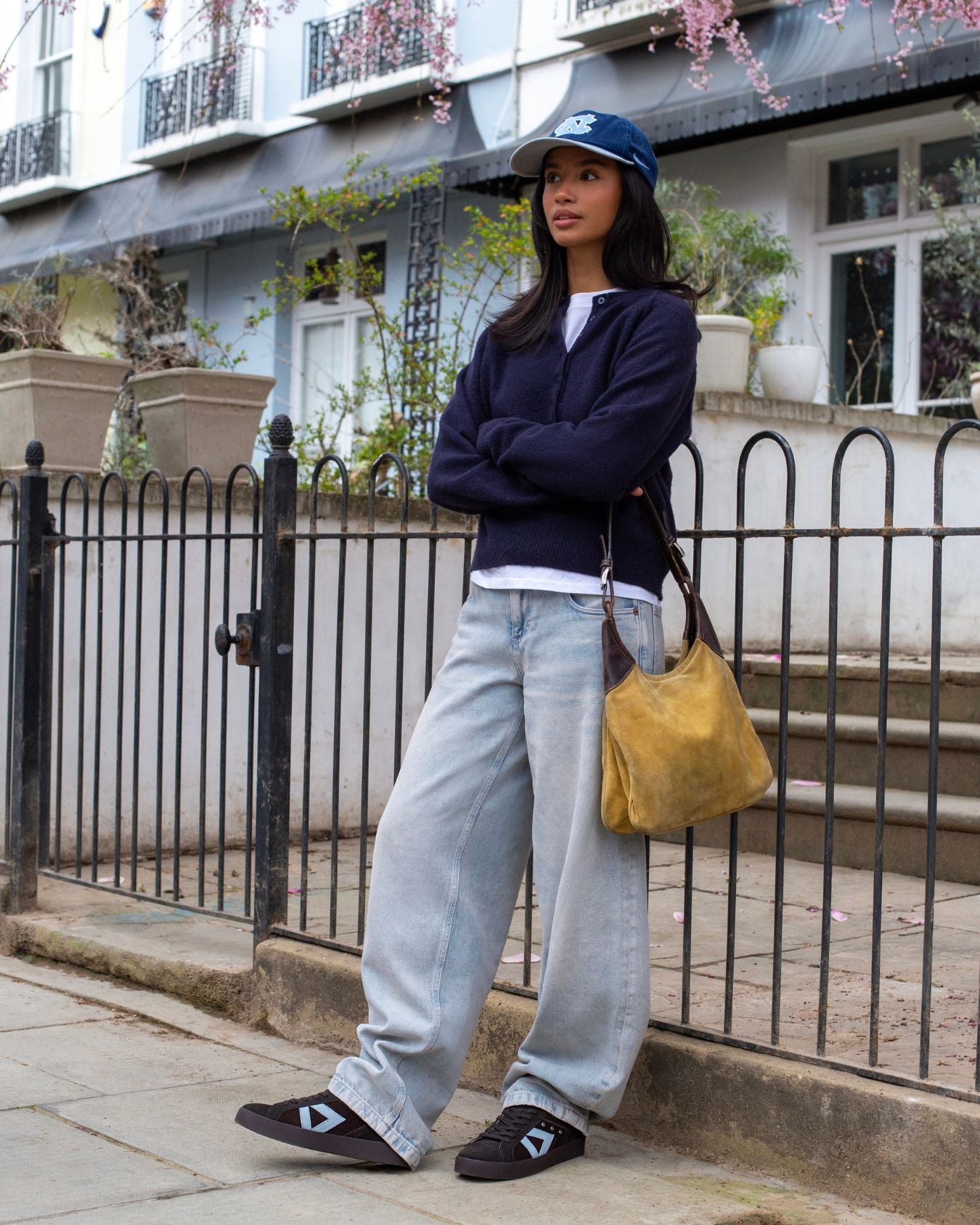 Nyx 02 Low Top Sneakers - Chocolate Brown Suede & Sky Blue Nubuck Leather