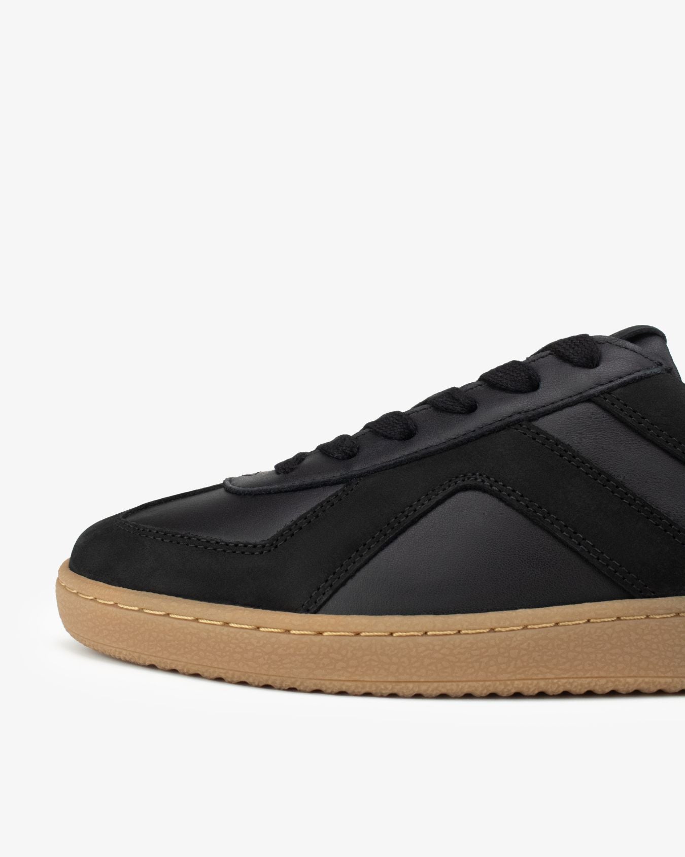 Leto Low Top Sneakers - Black Leather & Nubuck Leather