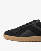 Leto Low Top Sneakers - Black Leather & Nubuck Leather