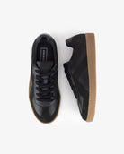 Leto Low Top Sneakers - Black Leather & Nubuck Leather