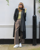 Gaia Platform Sneakers - White, Grey & Lime-Yellow Pebbled Leather