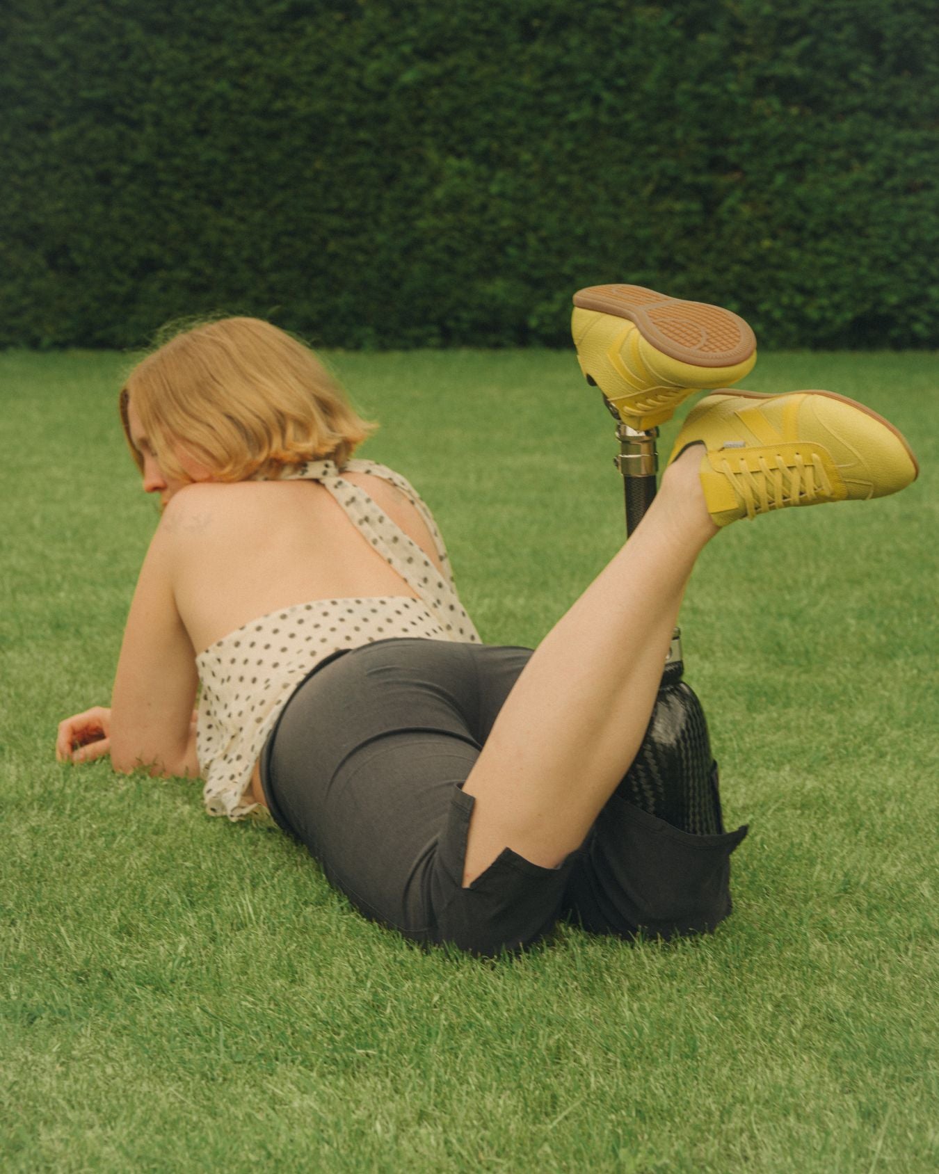 Iris Low Top Sneakers - Lemon Yellow Pebbled Leather