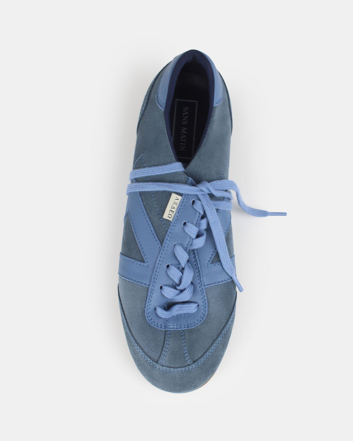 Iris Low Top Sneakers - Denim Blue Suede & Leather