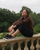 AW25 Limited Edition Gaia Platform Sneakers - Chocolate Suede & Stone Pebbled Leather