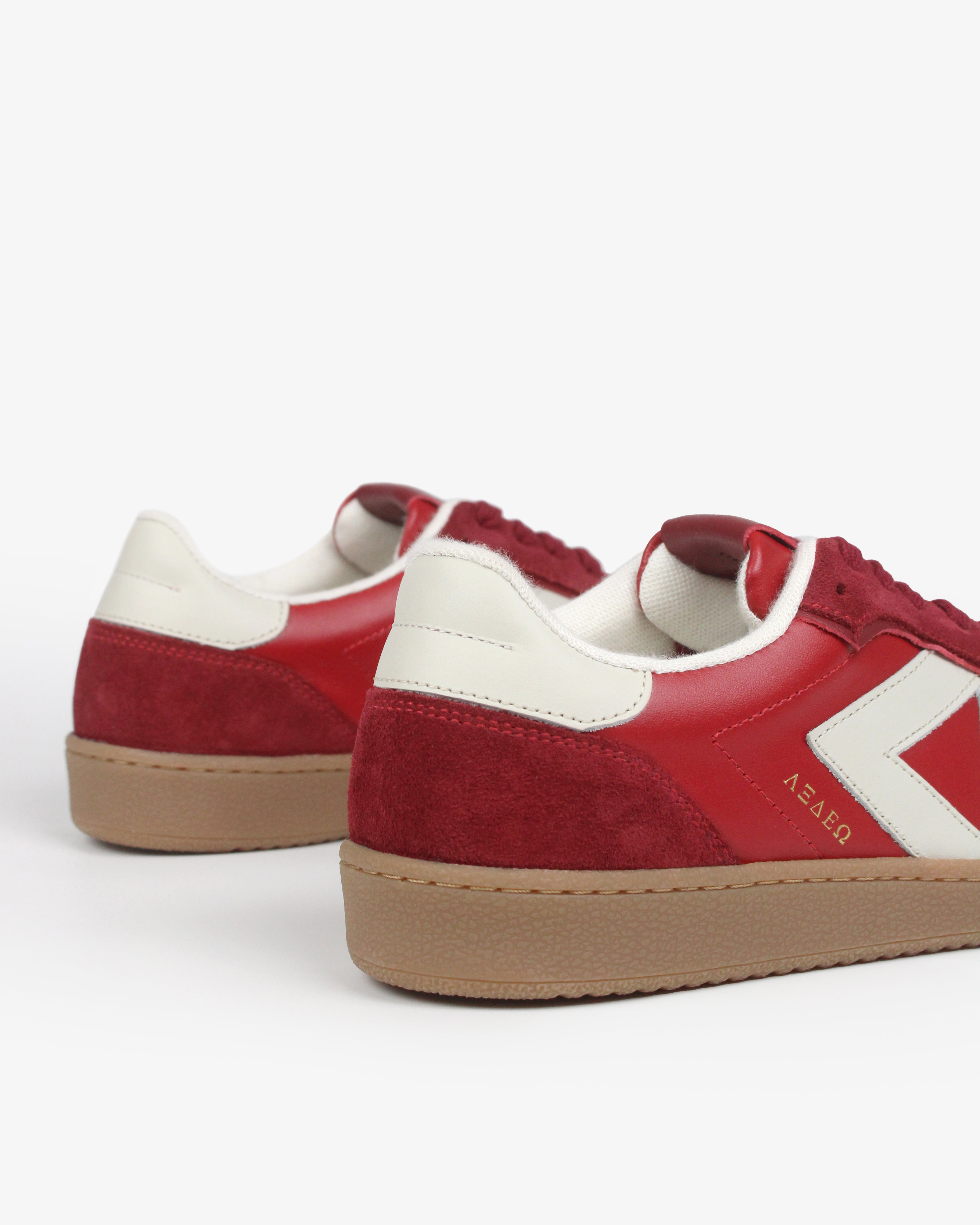 Sans Matin Hera Women's Low Top Sneakers | Scarlet Red Leather