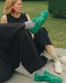 Iris Low Top Sneakers - Jade Green Suede & Leather