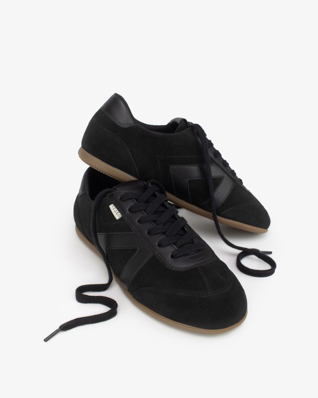 Iris Low Top Sneakers - Black Suede & Leather
