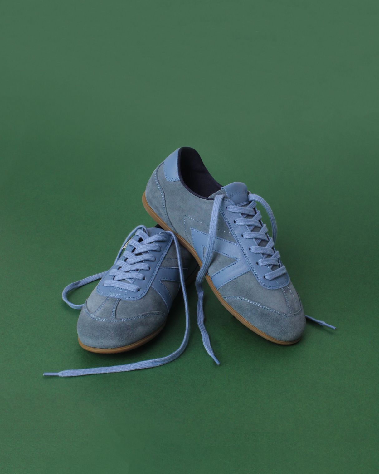 Iris Low Top Sneakers - Denim Blue Suede & Leather