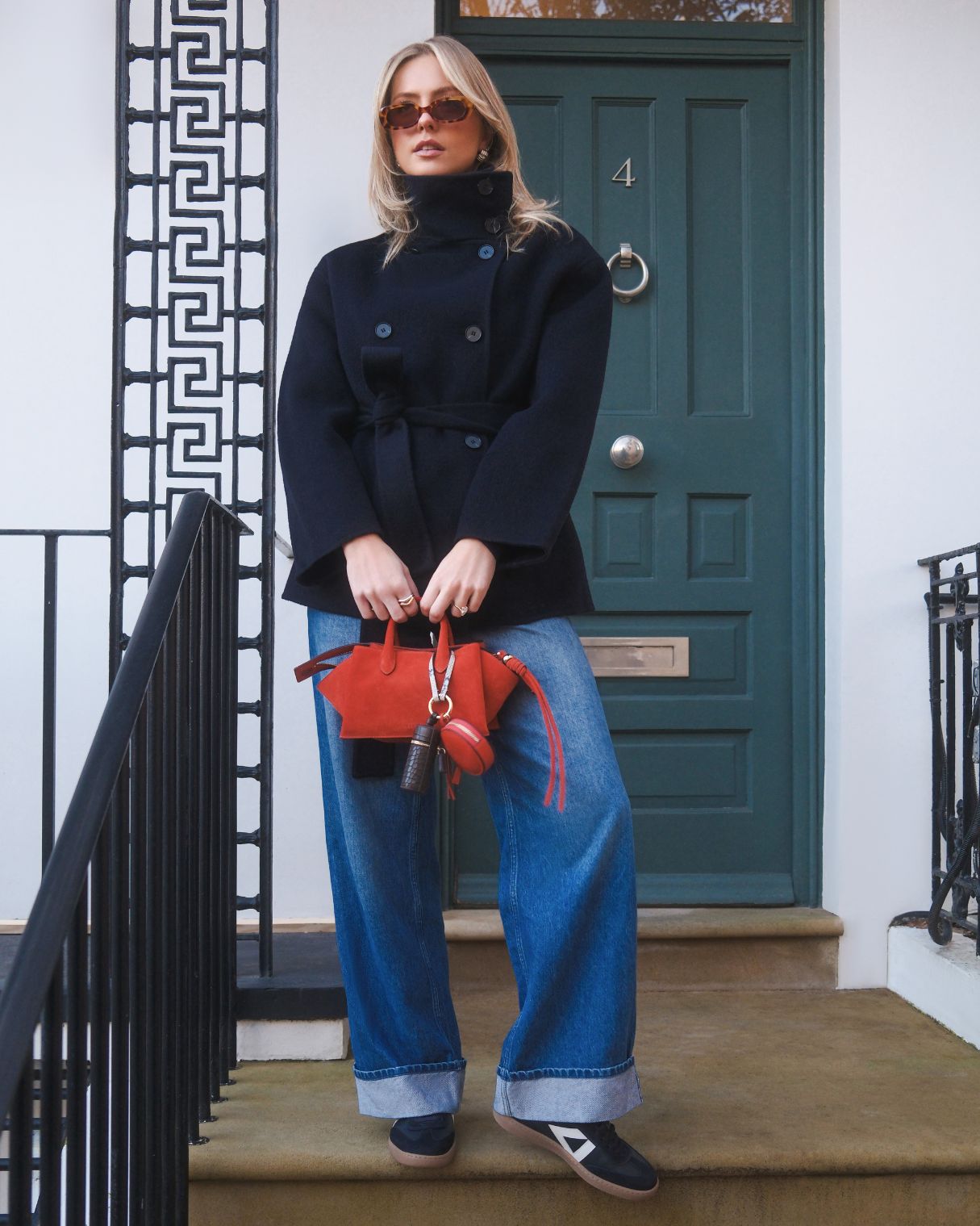 Hera Low Top Sneakers - Midnight Blue & Stone Leather