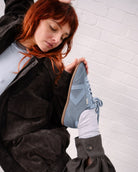 Iris Low Top Sneakers - Denim Blue Suede & Leather