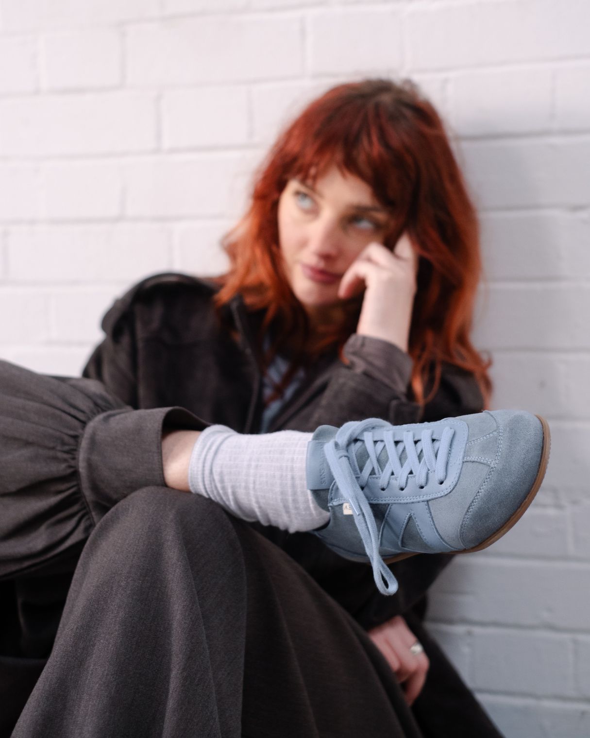 Iris Low Top Sneakers - Denim Blue Suede & Leather