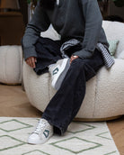 Nyx 01 Low Top Sneakers - Pale Taupe Suede & Teal Green Nubuck Leather