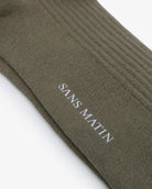 Organic Cotton Ribbed Socks - Khaki Green