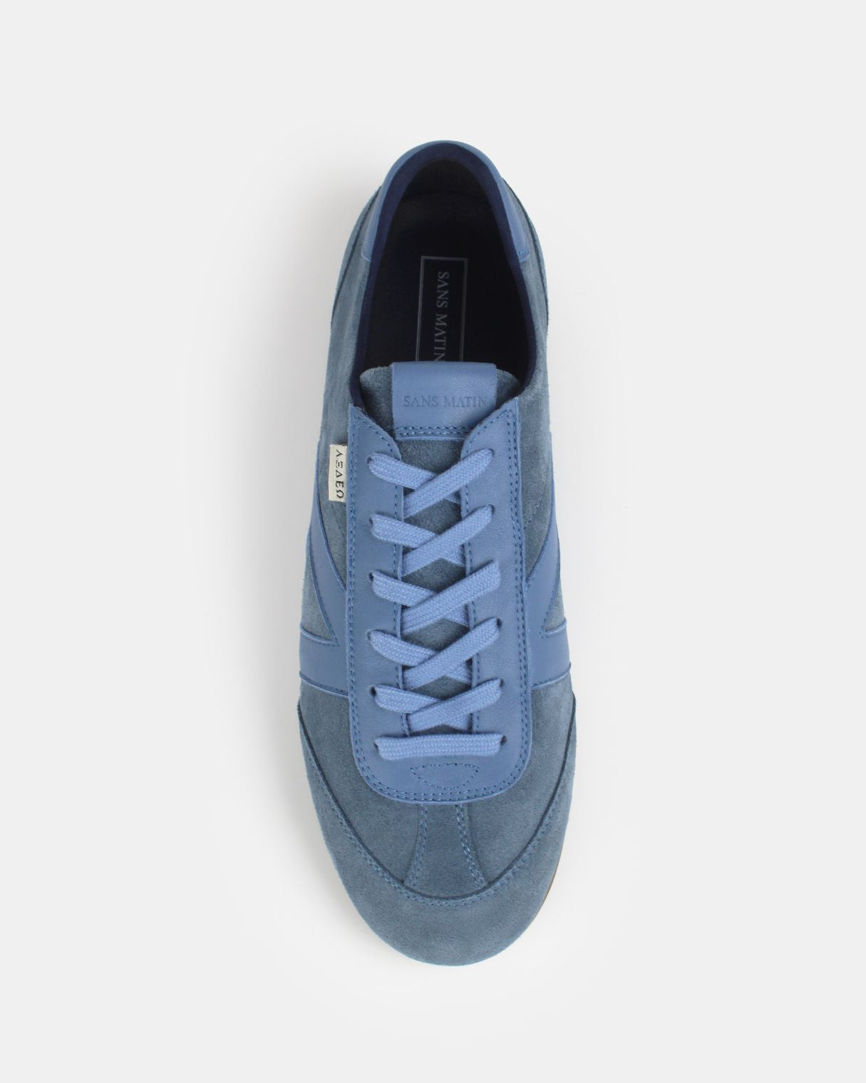 Sans Matin Iris Men's Low Top Sneakers | Denim Blue Suede