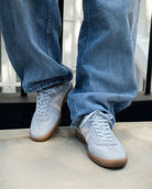 Hera Low Top Sneakers - Sky Blue Leather & Taupe Nubuck Leather