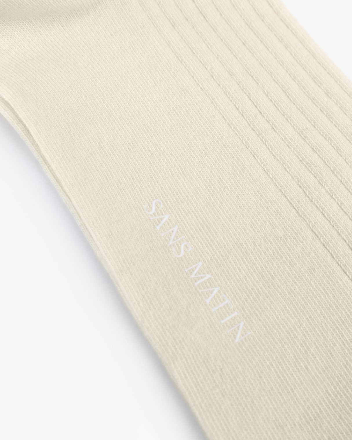 Organic Cotton Ribbed Socks - Cream