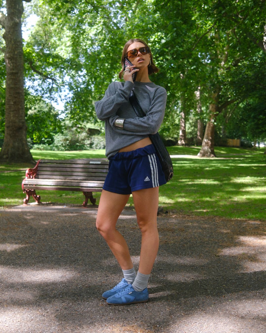 Iris Low Top Sneakers - Denim Blue Suede & Leather