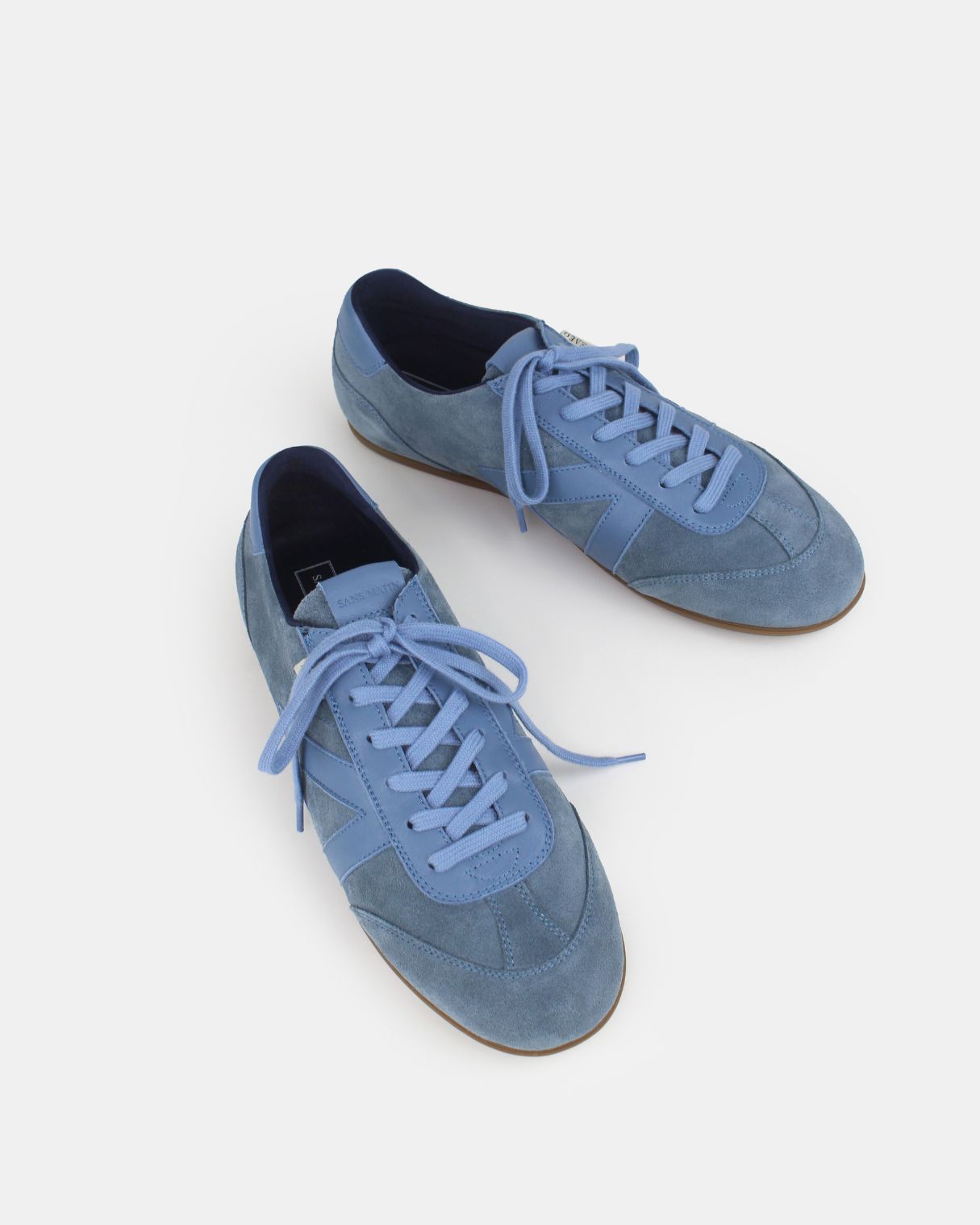 Sans Matin Iris Men's Low Top Sneakers | Denim Blue Suede