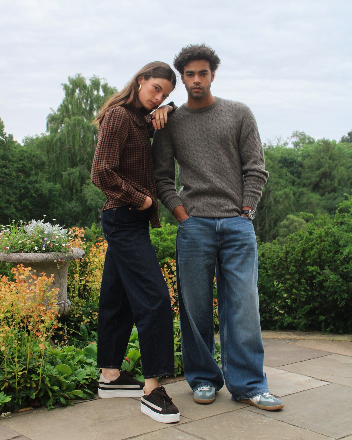 AW25 Limited Edition Gaia Platform Sneakers - Chocolate Suede & Stone Pebbled Leather