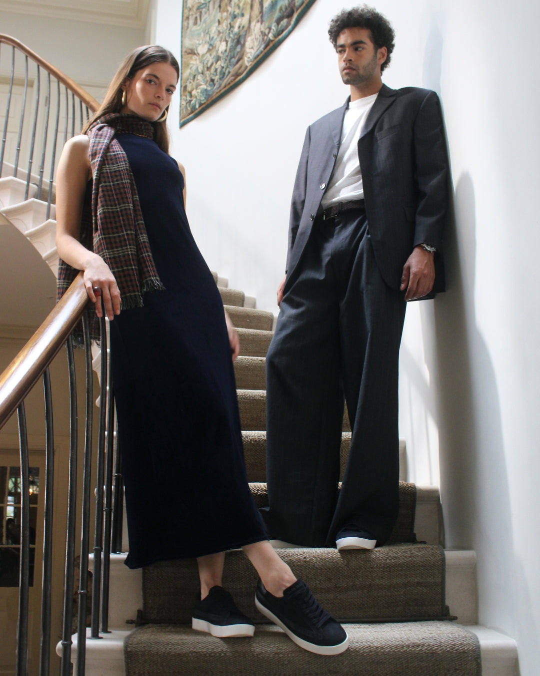 Olympus Low Top Sneakers - Midnight Blue Nubuck Leather