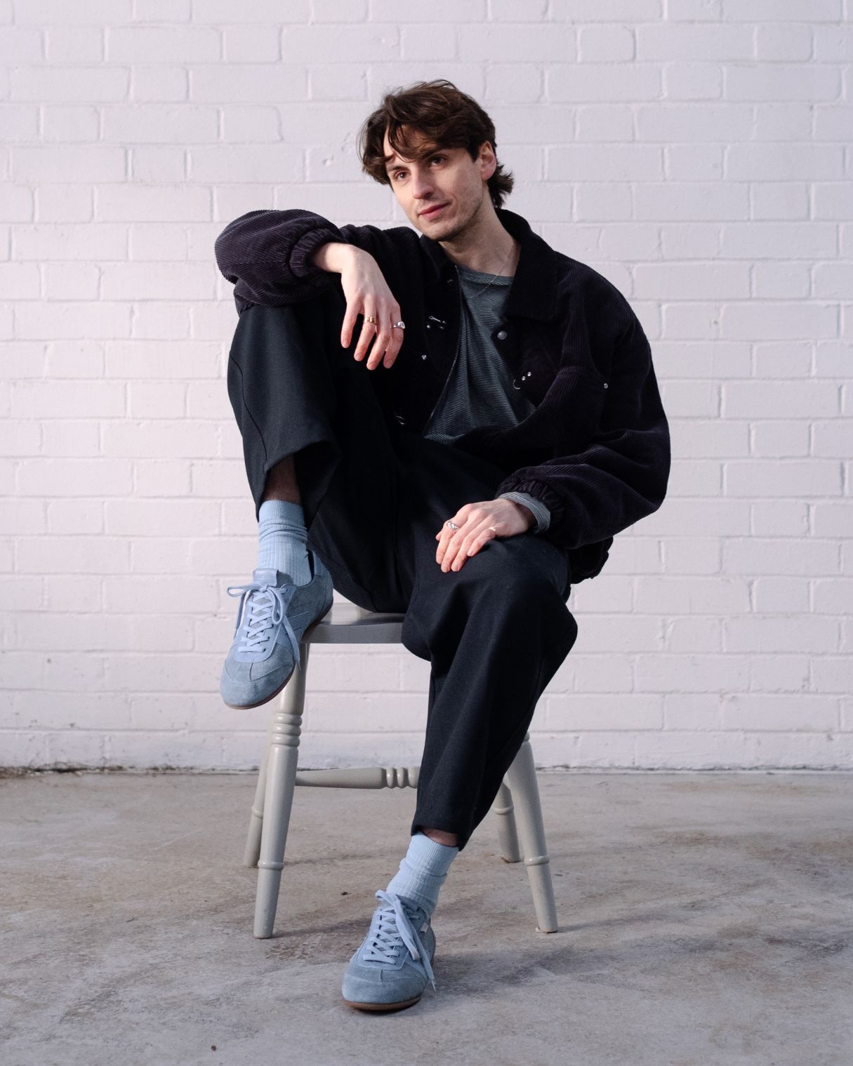 Iris Low Top Sneakers - Denim Blue Suede & Leather