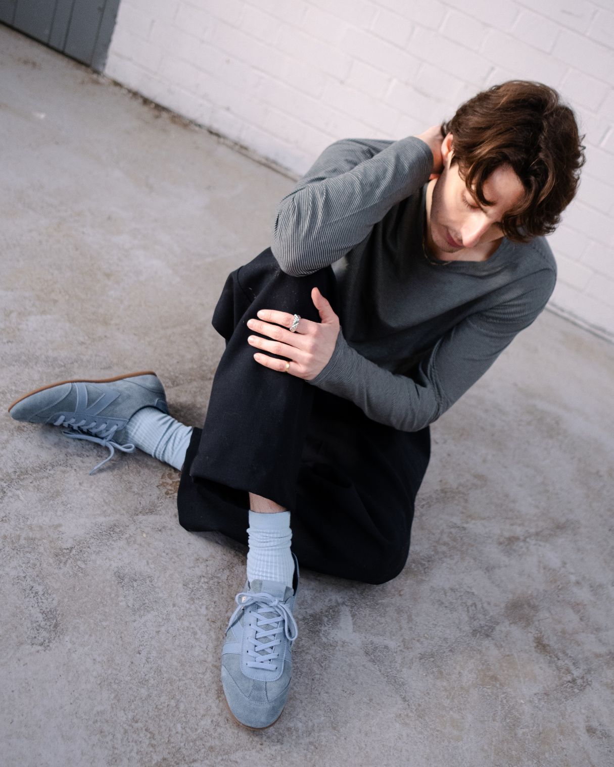 Iris Low Top Sneakers - Denim Blue Suede & Leather