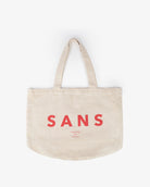 Sans Matin Tote Bag - Beige Recycled Cotton & Coral Print