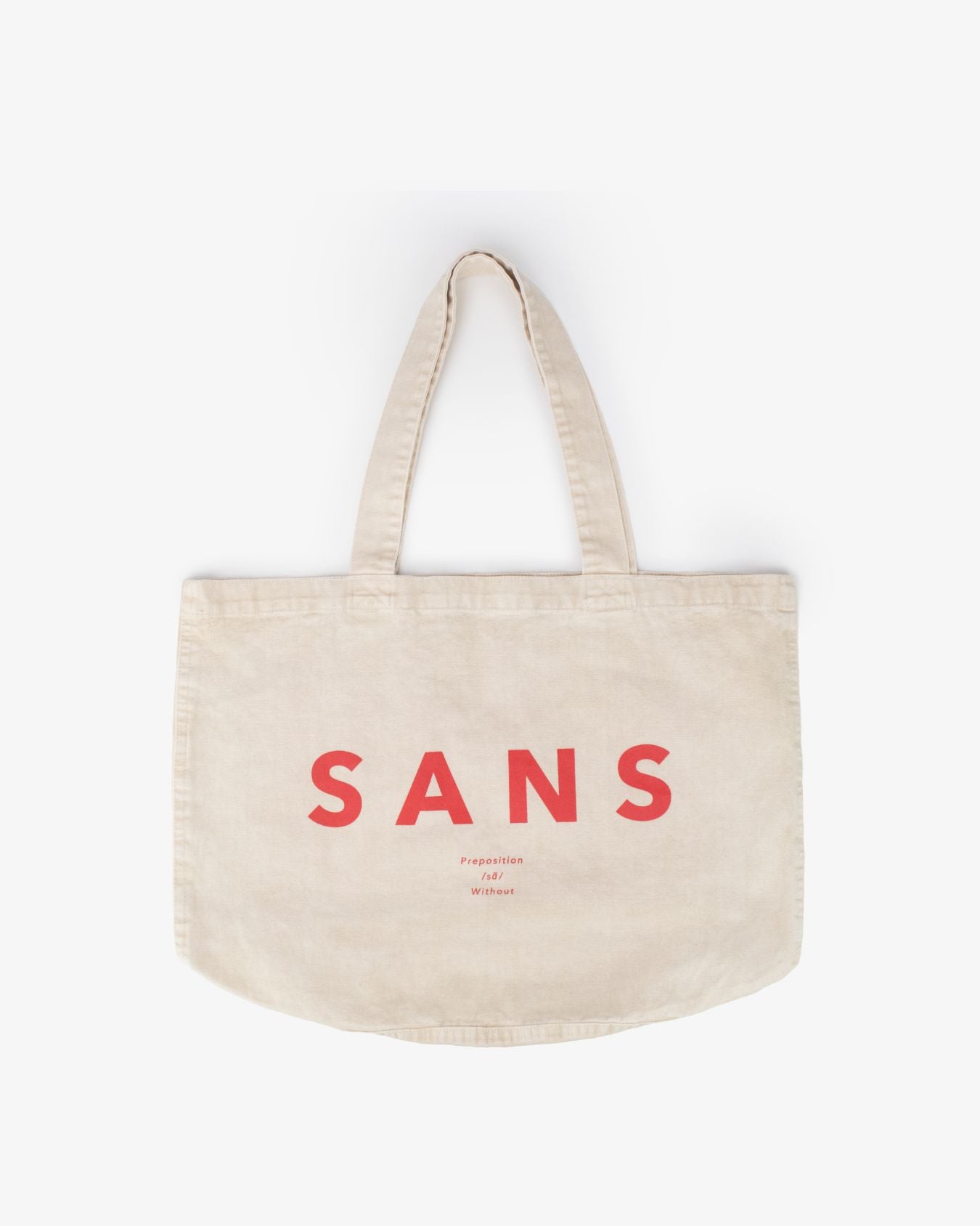 Sans Matin Tote Bag - Beige Recycled Cotton & Coral Print