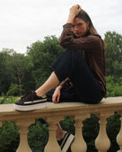 AW25 Limited Edition Gaia Platform Sneakers - Chocolate Suede & Stone Pebbled Leather