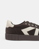 AW25 Limited Edition Helios Low Top Sneakers - Chocolate Corduroy & Stone Pebbled Leather