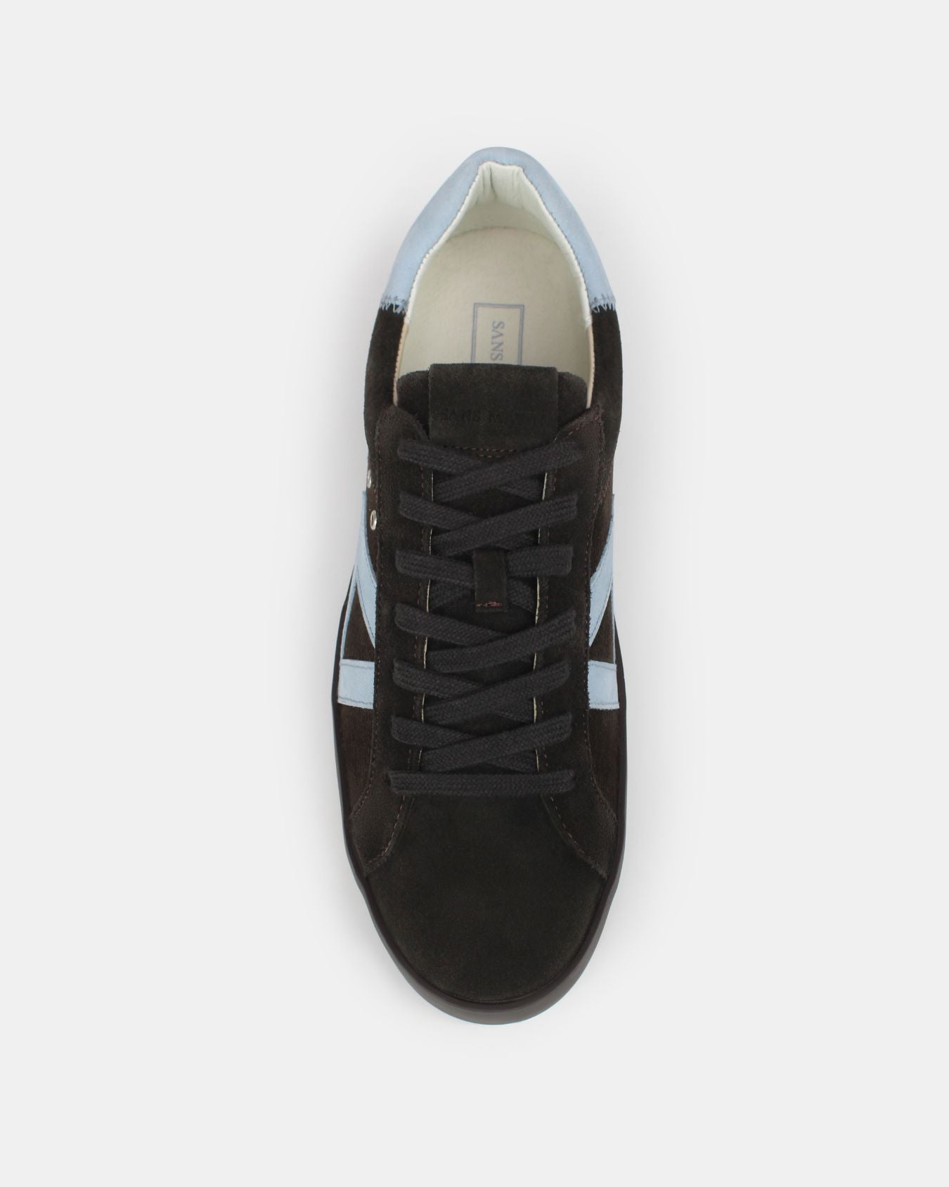 Nyx 02 Low Top Sneakers - Chocolate Brown Suede & Sky Blue Nubuck Leather