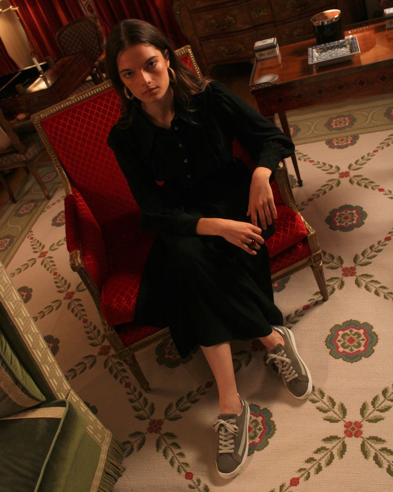 AW25 Limited Edition Olympus Low Top Sneakers - Olive Green Suede & Silver Leather