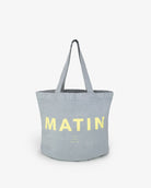 Sans Matin Tote Bag - Sky Blue Recycled Cotton & Butter Yellow Print
