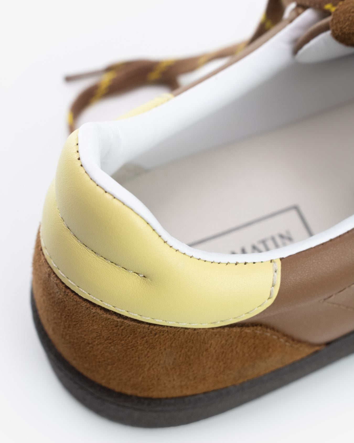 Hera Low Top Sneakers - Tan Brown Leather, Suede & Butter Yellow Leather