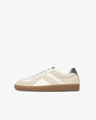 Leto Low Top Sneakers - Stone Leather, Suede & Denim Blue Nubuck Leather