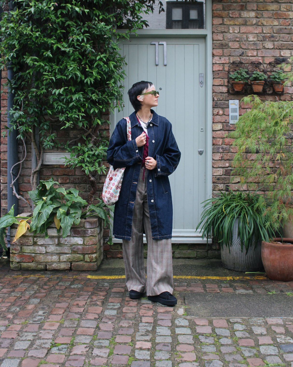 Gaia Platform Sneakers - Black Nubuck Leather