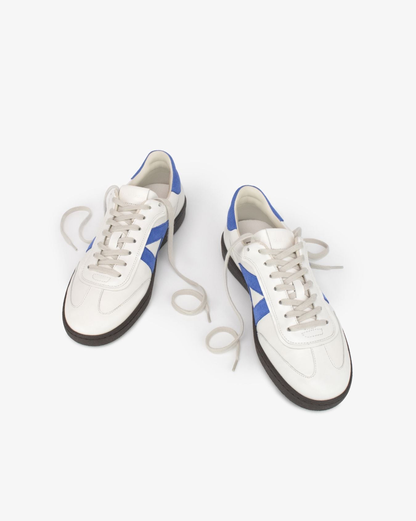 Hera Low Top Sneakers - Patent Stone Leather & Cobalt Blue Suede